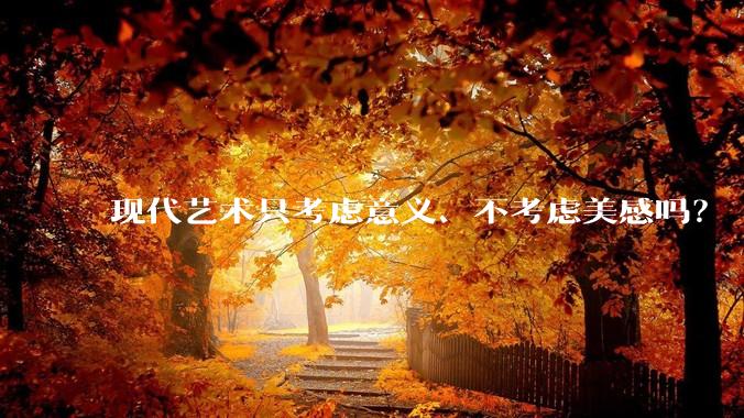 现代艺术只考虑意义、不考虑美感吗？