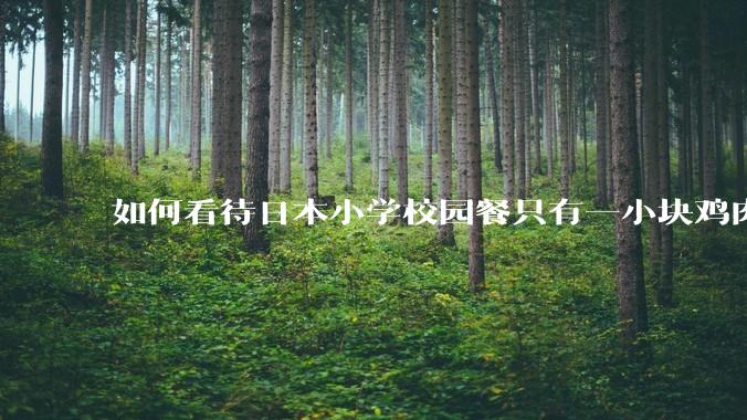 如何看待日本小学校园餐只有一小块鸡肉？
